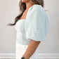 Blue Elegance Smocked Top