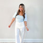 Blue Elegance Smocked Top