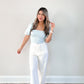 Blue Elegance Smocked Top