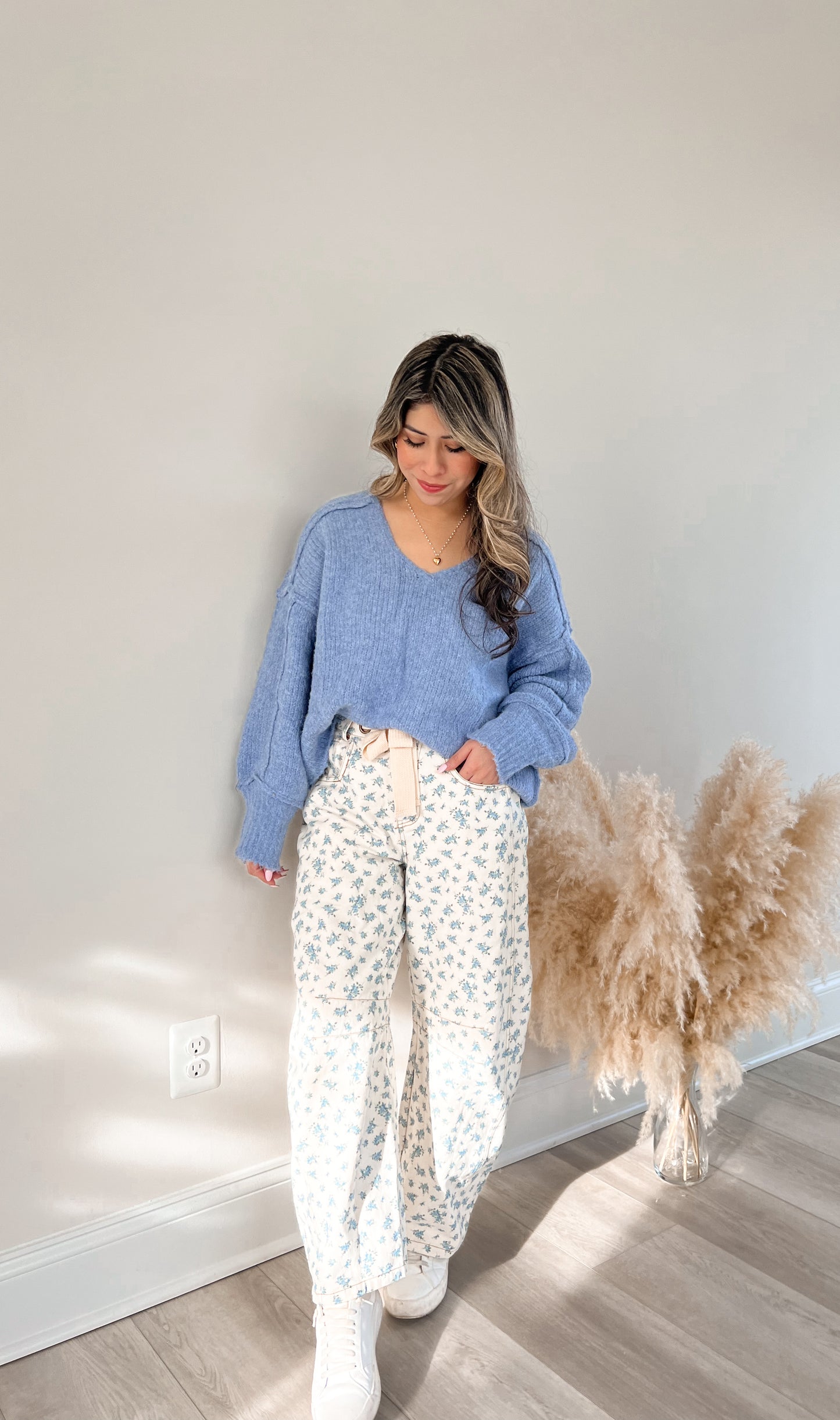 Blue Blossom Barrel Jeans