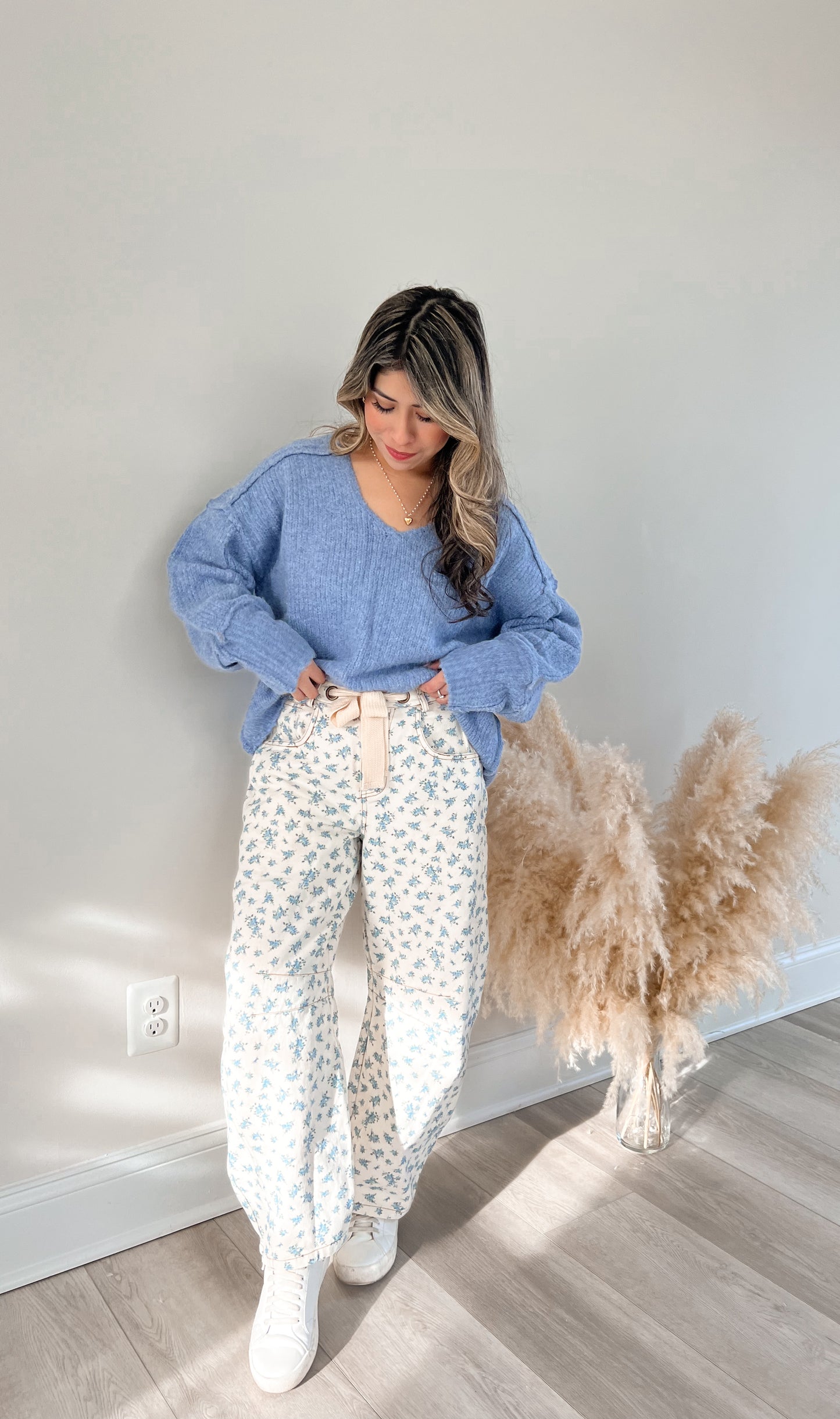 Blue Blossom Barrel Jeans