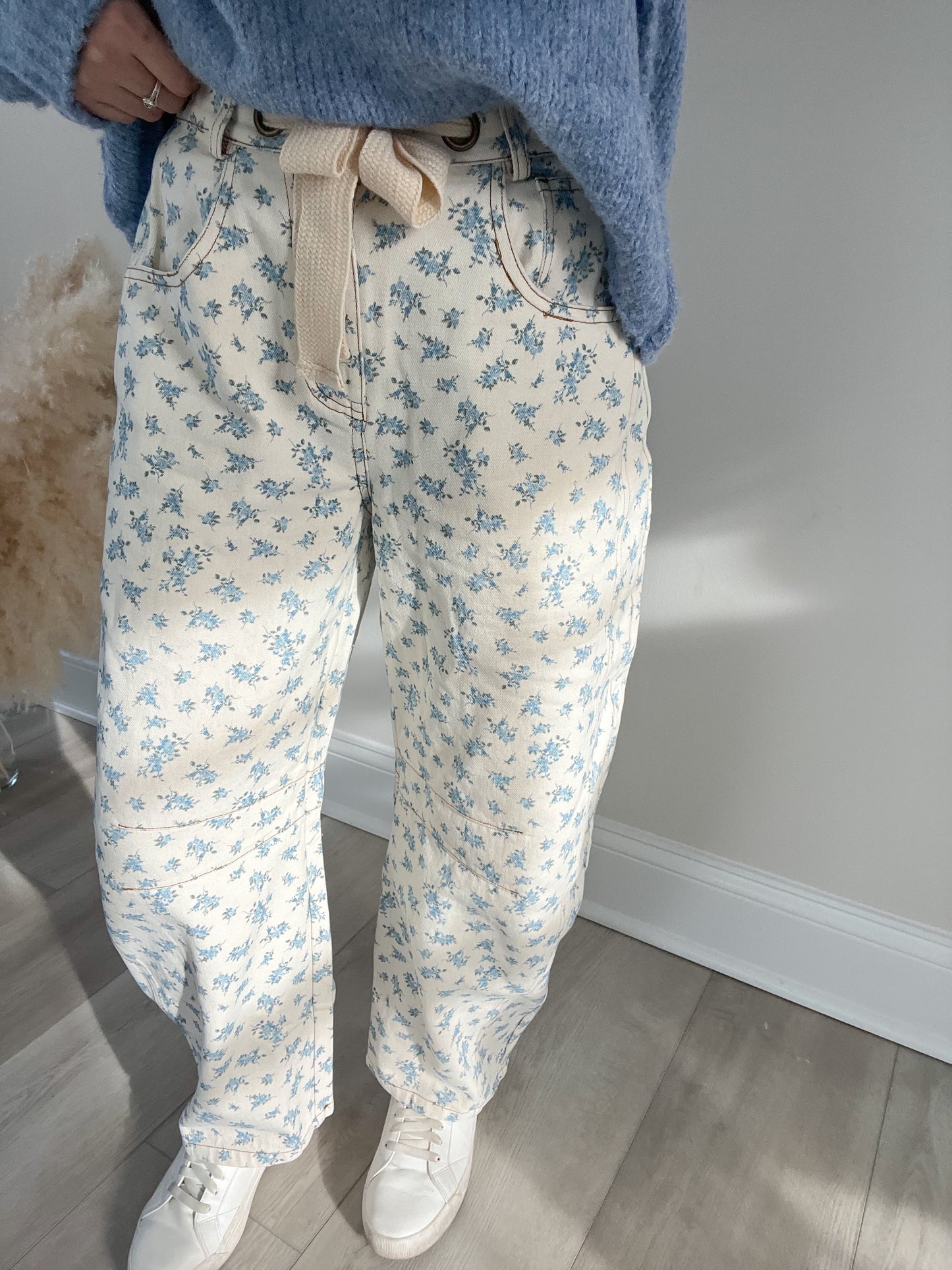 Blue Blossom Barrel Jeans