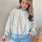 Blue Daisy Oversized Pullover