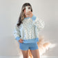 Blue Daisy Oversized Pullover