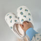 Embroidered Floral Slippers