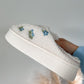 Embroidered Floral Slippers
