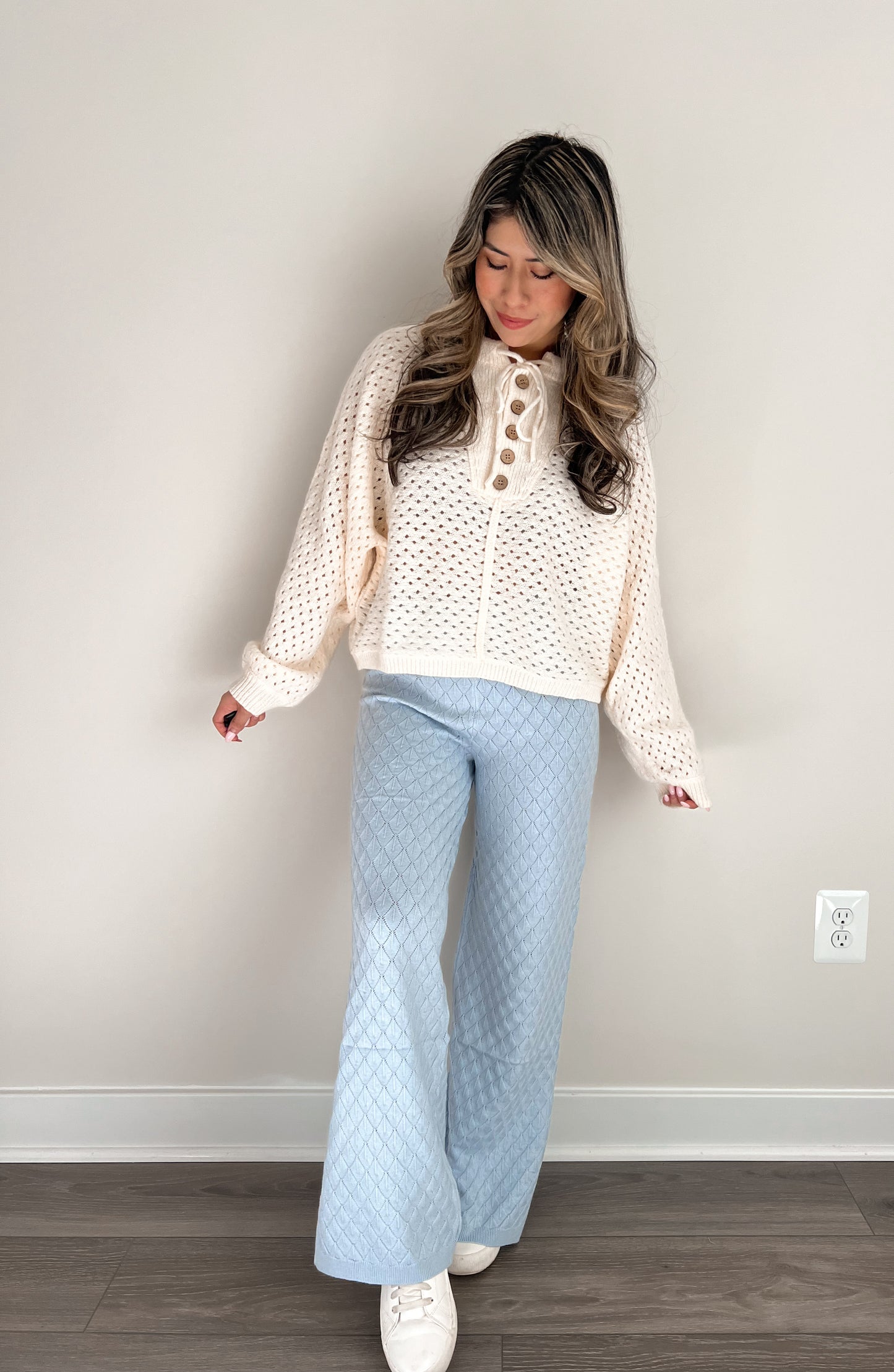 Diamond Knit High Waisted Pants