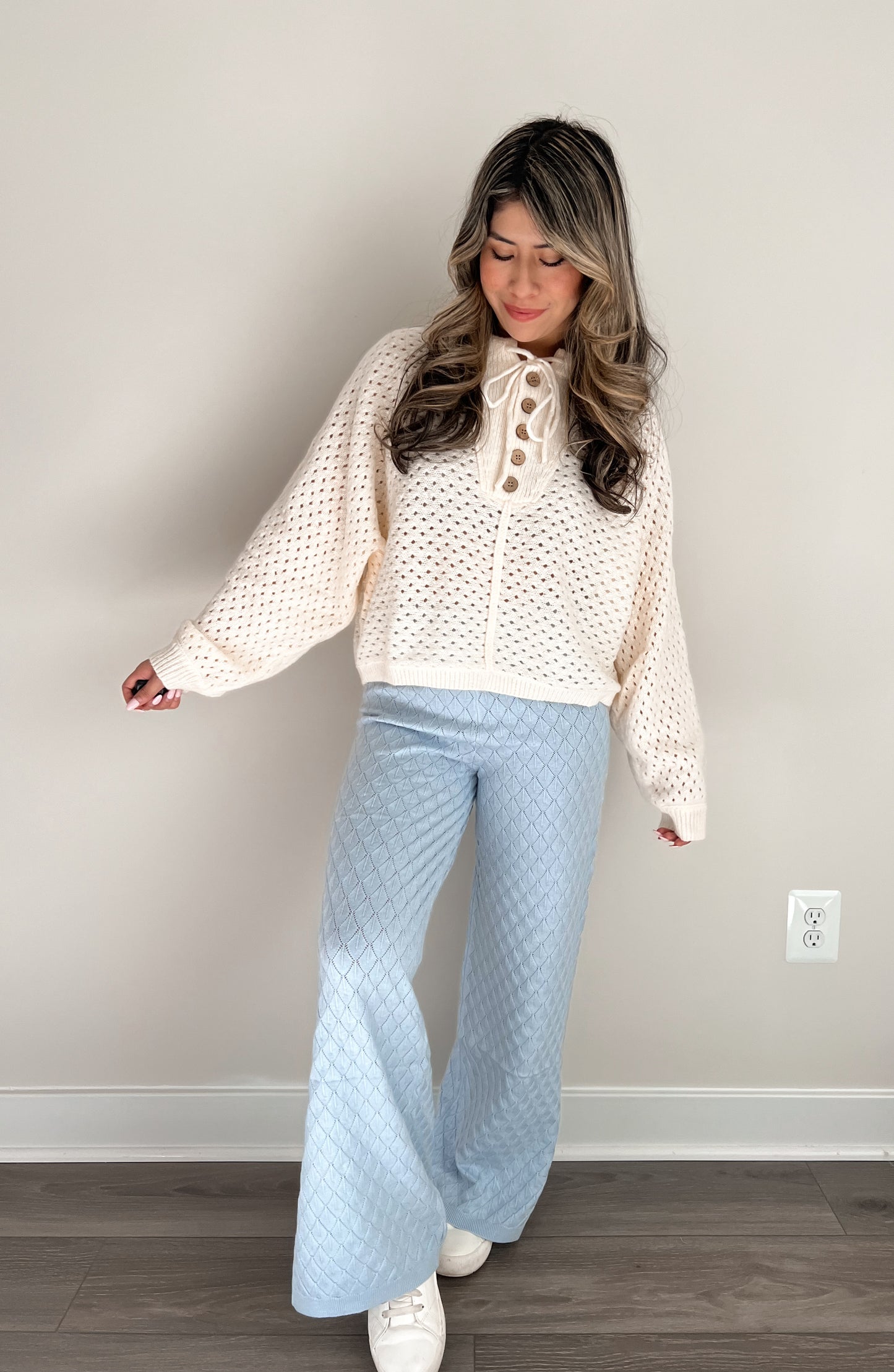 Diamond Knit High Waisted Pants
