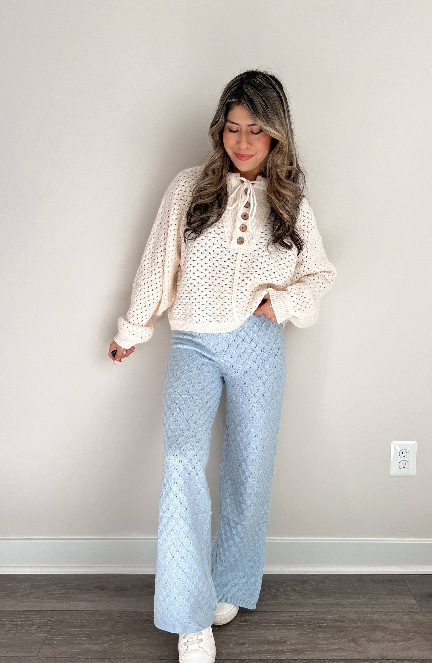Diamond Knit High Waisted Pants