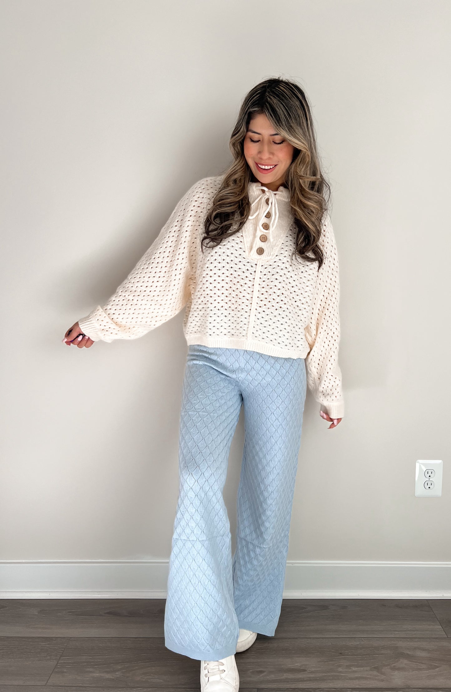 Diamond Knit High Waisted Pants