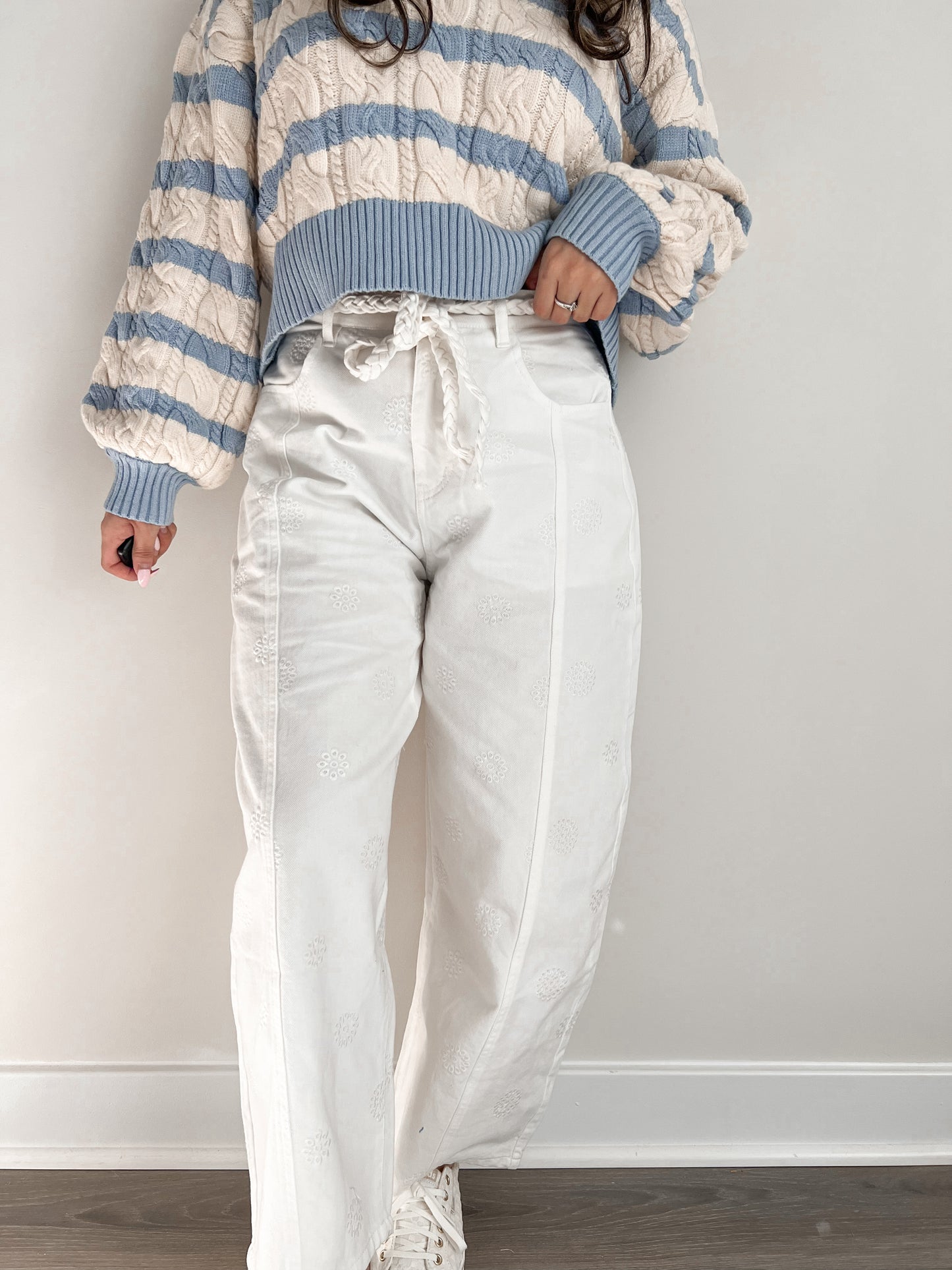 Eyelet Barrel Pants