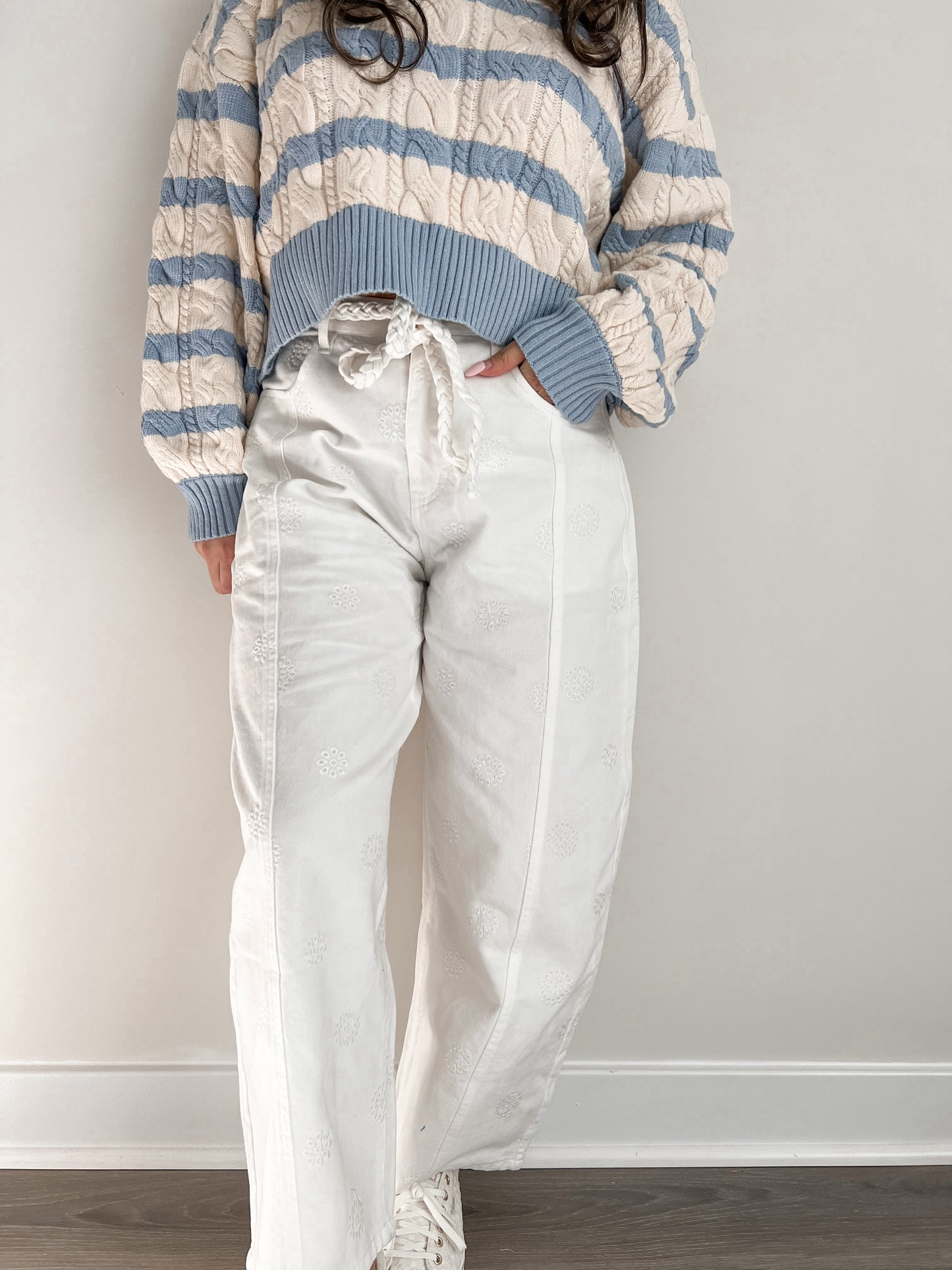 Eyelet Barrel Pants