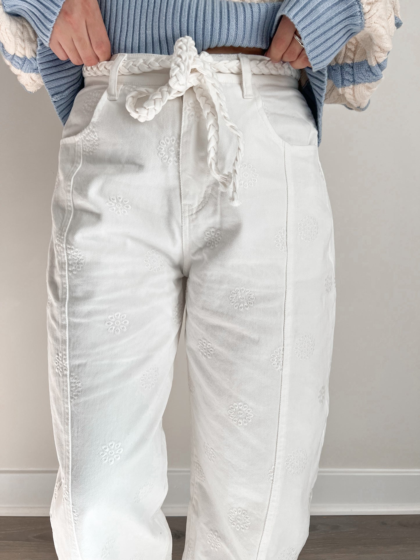 Eyelet Barrel Pants