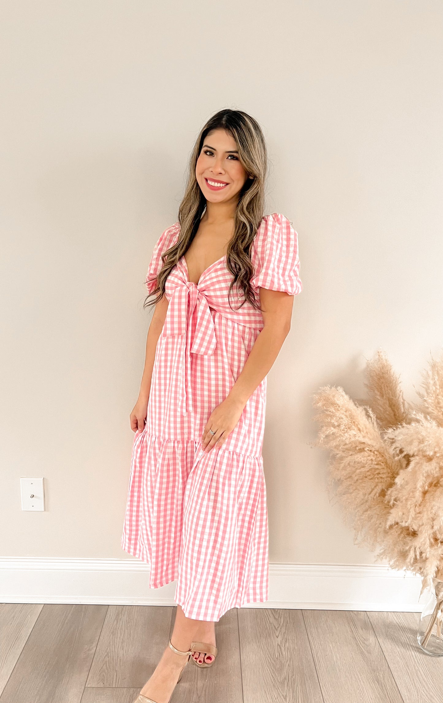 Barbie Gingham Midi Dress