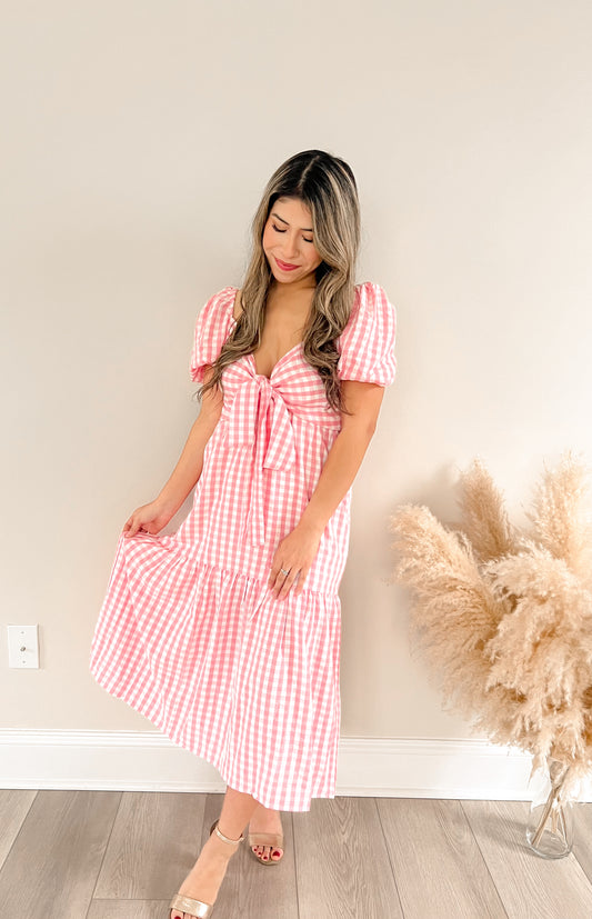 Barbie Gingham Midi Dress