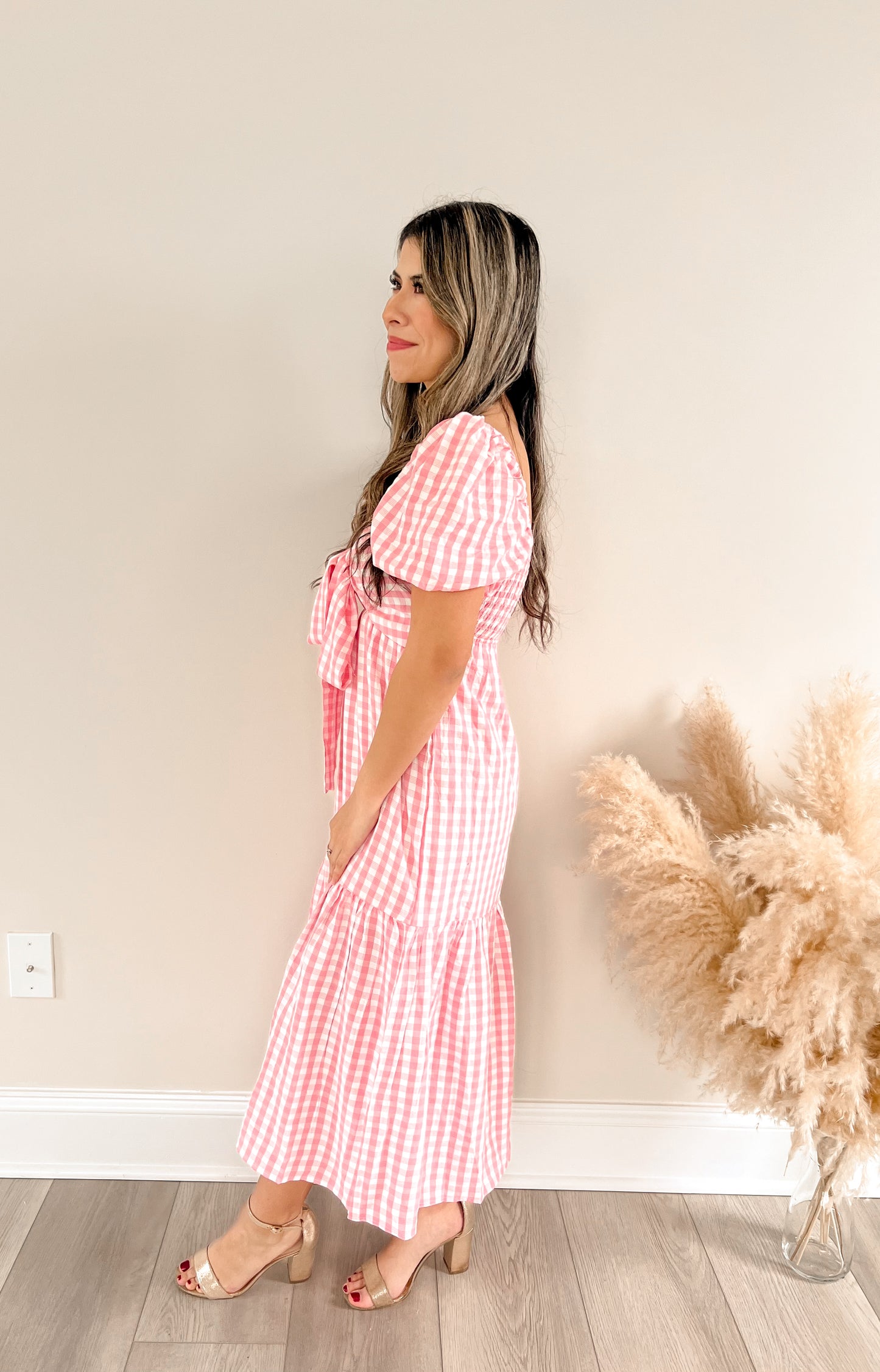 Barbie Gingham Midi Dress