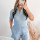 Waffle Knit Two Piece Set