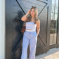 Coastal Eyelet Striped Pants