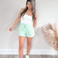 Mint French Terry Shorts