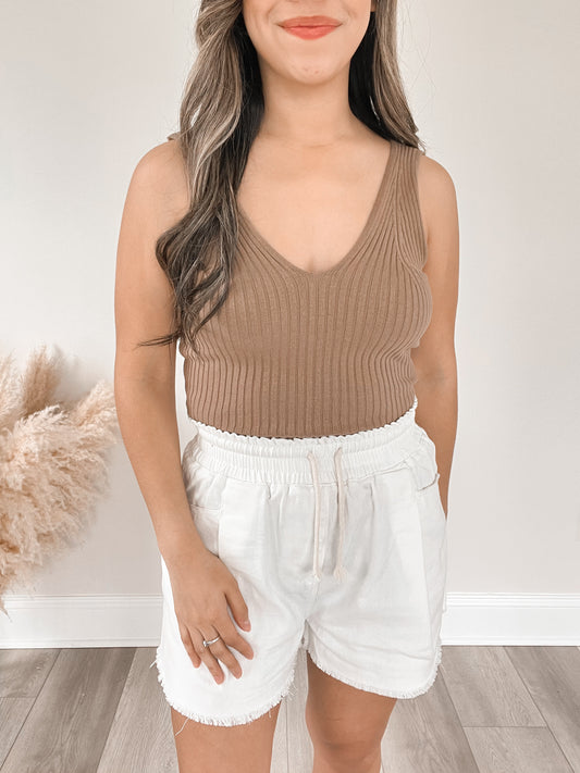 Ribbed Knit Tank - Mocha