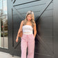 Coastal Eyelet Striped Pants