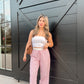 Coastal Eyelet Striped Pants