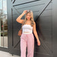 Coastal Eyelet Striped Pants