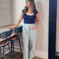 Lacey Scoop Neck Tee - Navy