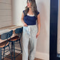 Lacey Scoop Neck Tee - Navy