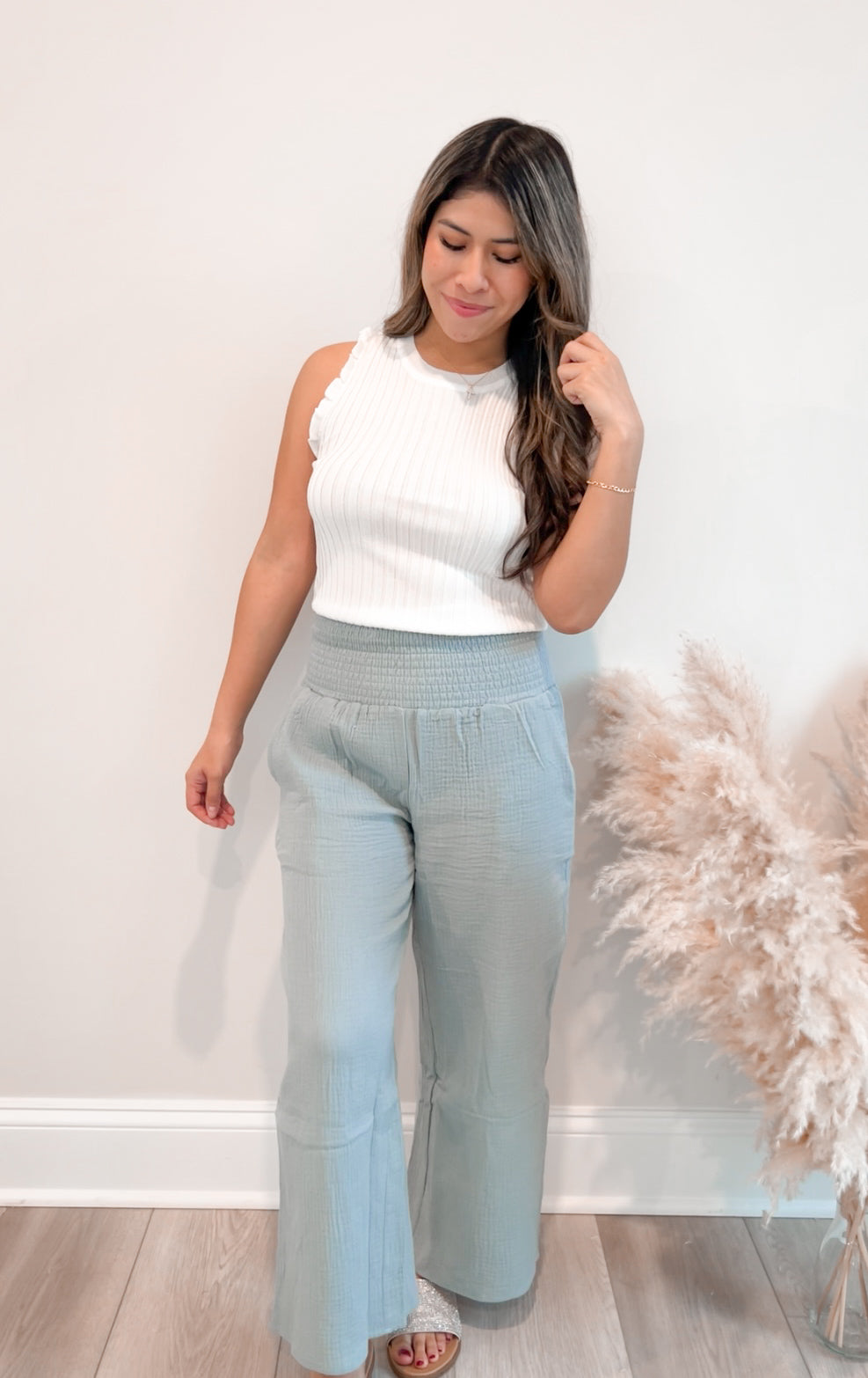 Sea Blue Gauze Pants