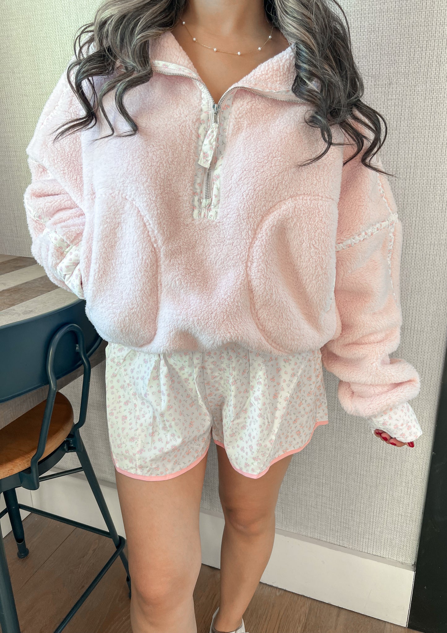 Pink Blooms Short Set