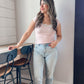 Lacey Scoop Neck Tee - Pink