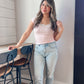 Lacey Scoop Neck Tee - Pink
