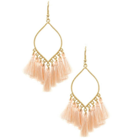 Peach Tassel Earrings