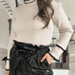 Faux Leather Paperbag Shorts