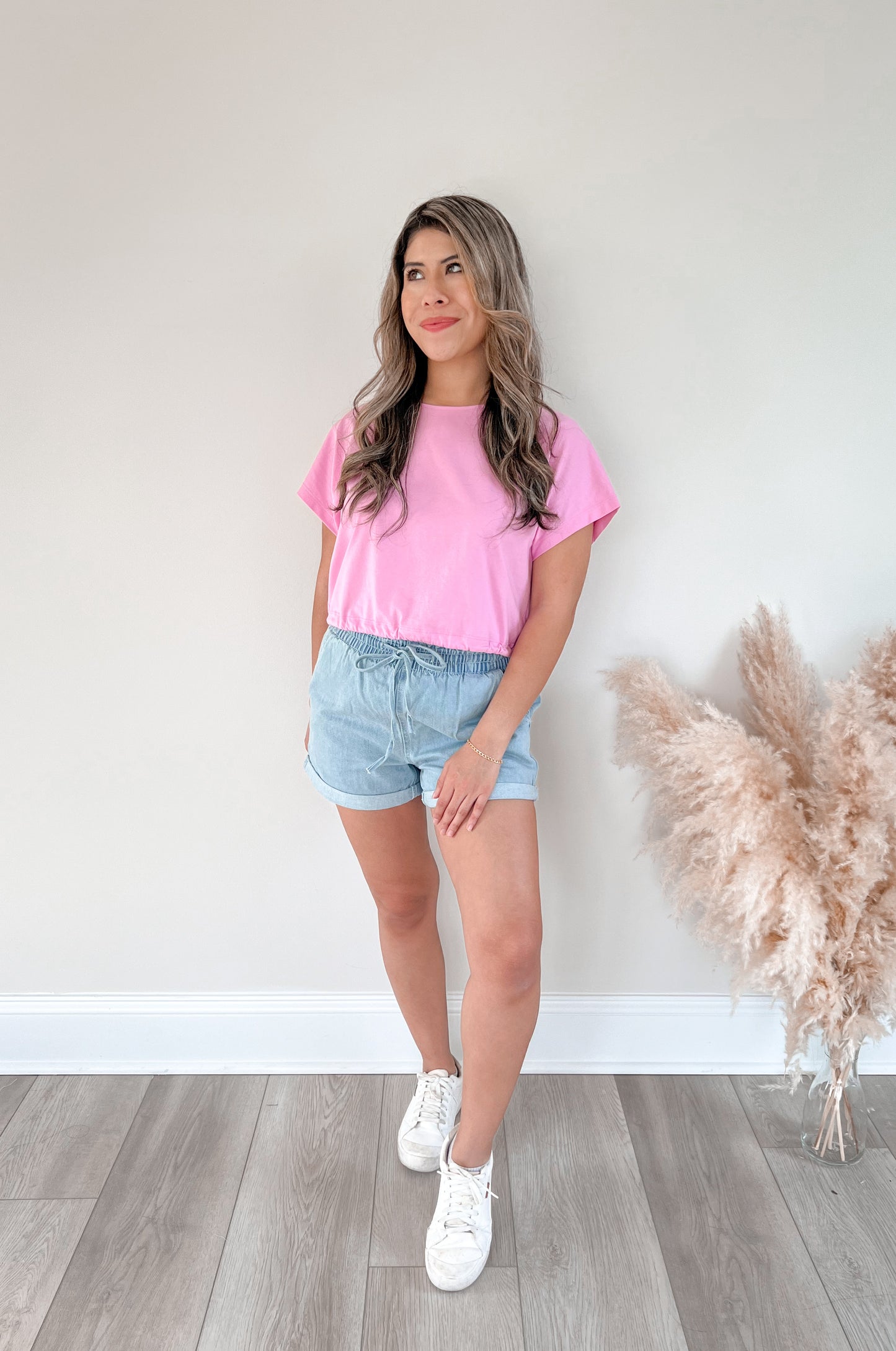 Bubblegum Back Drawstring Tee