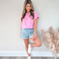 Bubblegum Back Drawstring Tee