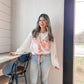 Feel The Breeze Jacket - Off White/Pink Floral