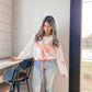 Feel The Breeze Jacket - Off White/Pink Floral