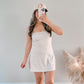Gingham Active Romper Dress - Beige