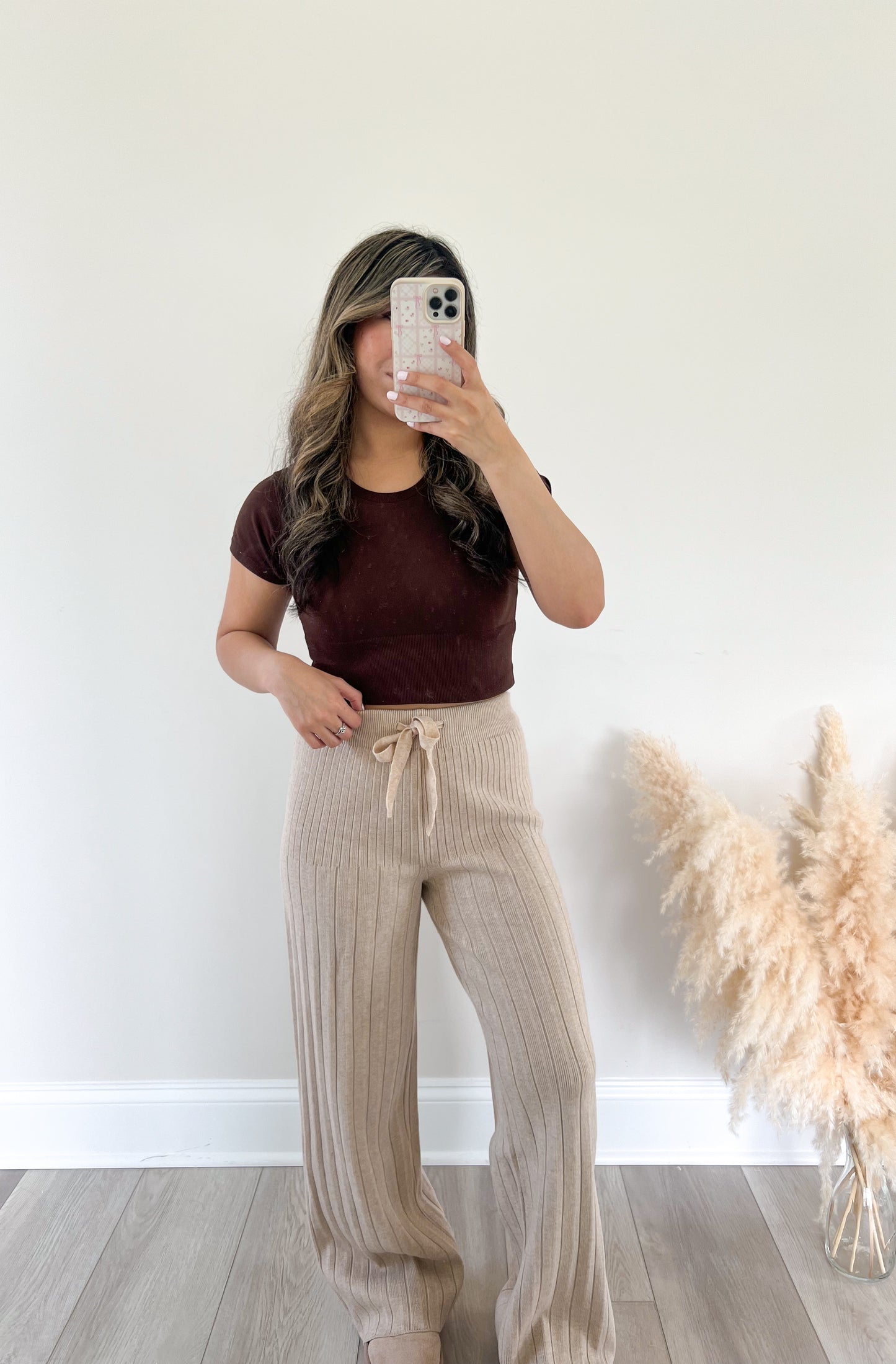 Cozy Wide Leg Pants - Beige