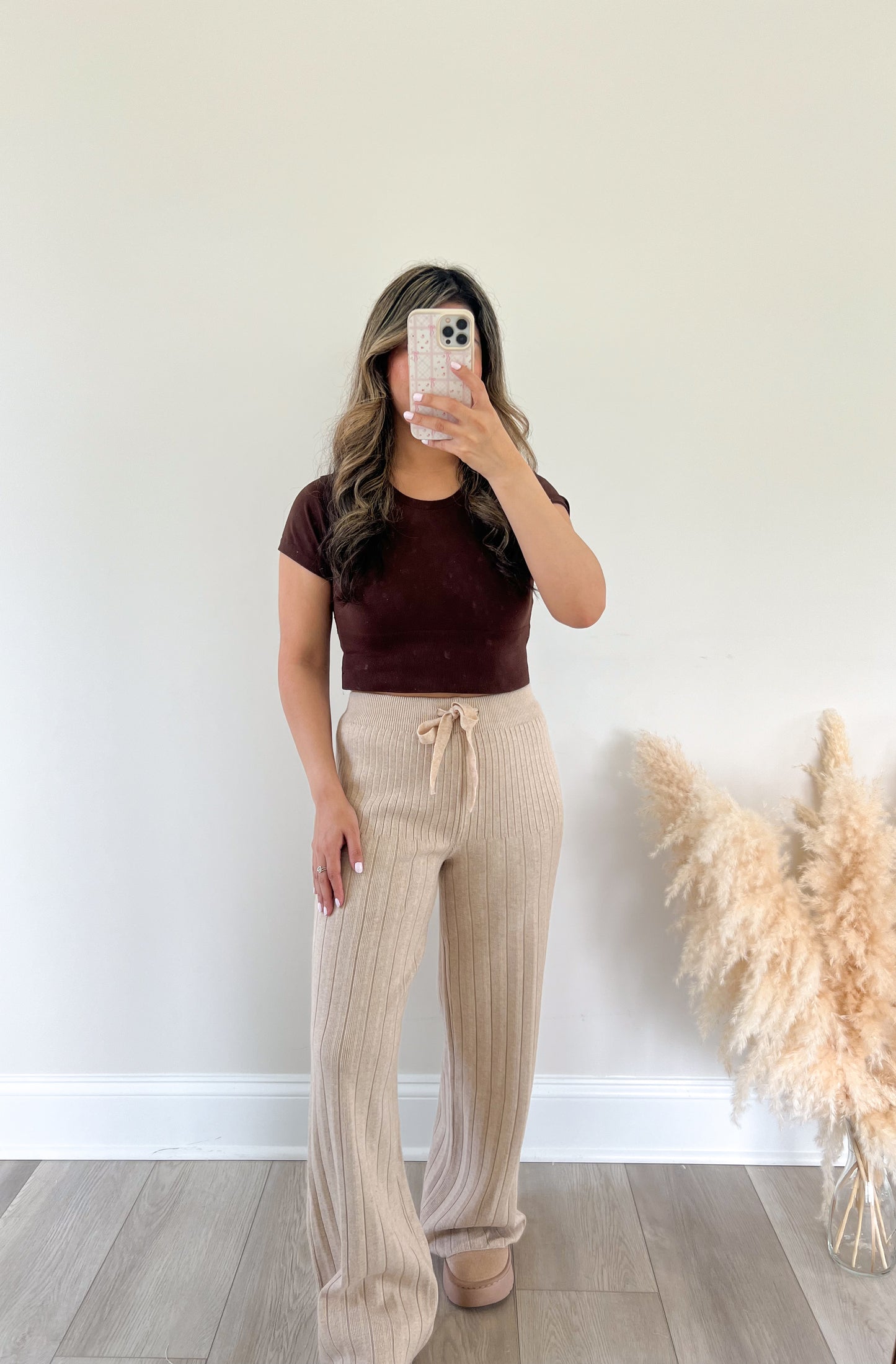 Cozy Wide Leg Pants - Beige