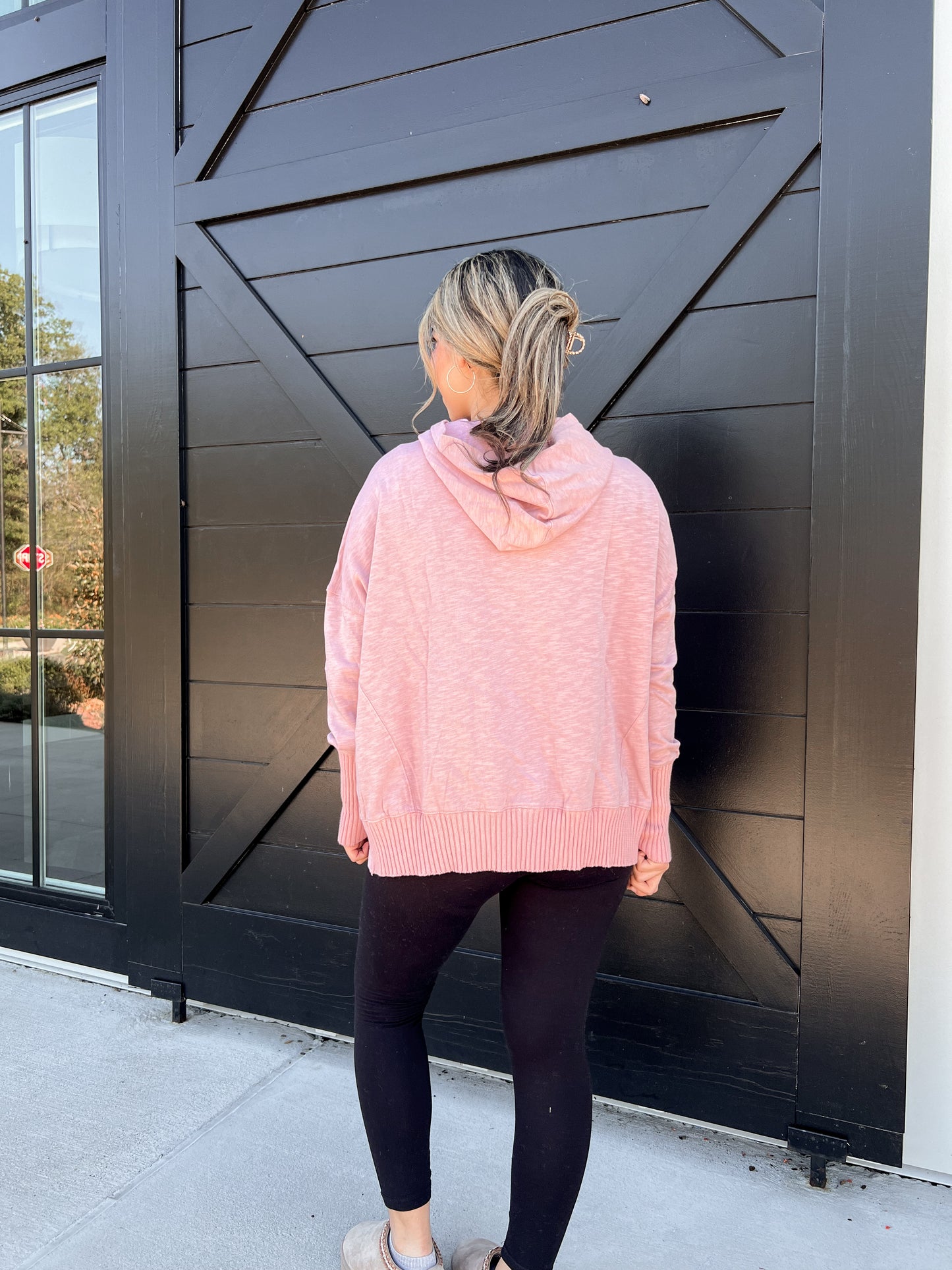 Rose Hooded Oversized Pullover