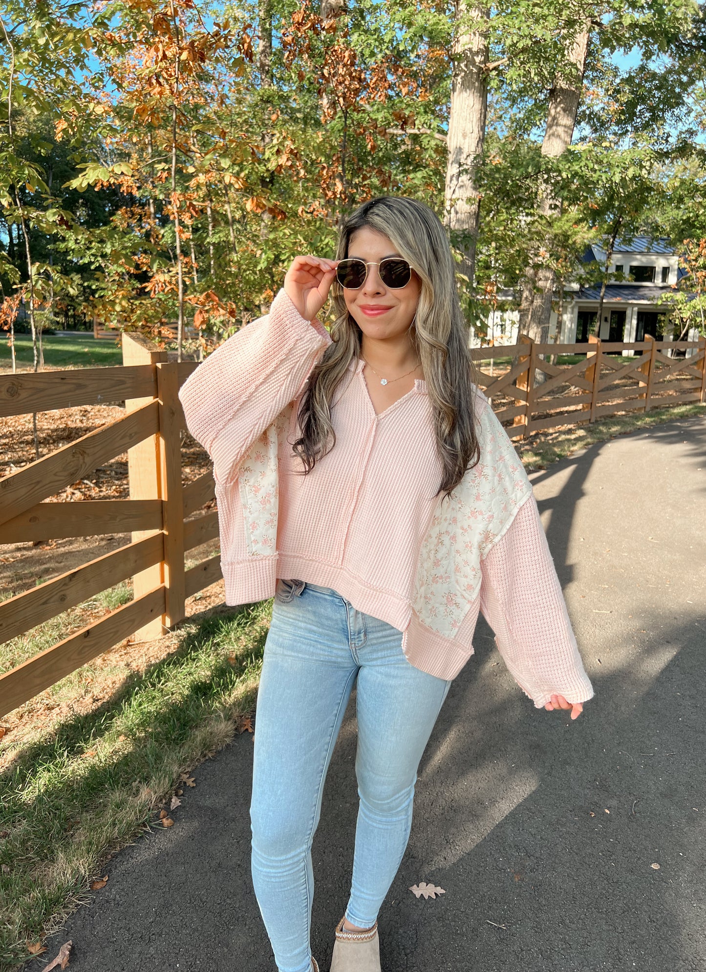Pink Blooms Sweater