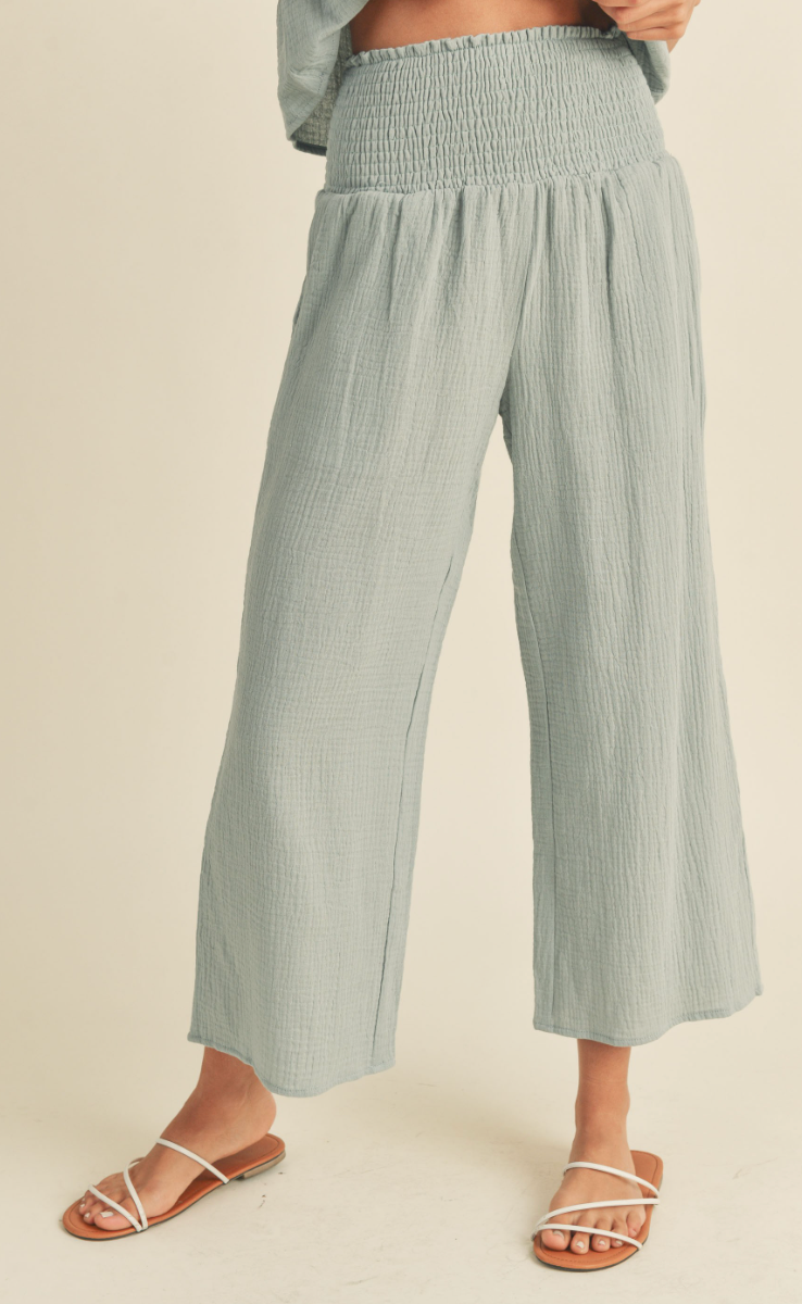 Sea Blue Gauze Pants