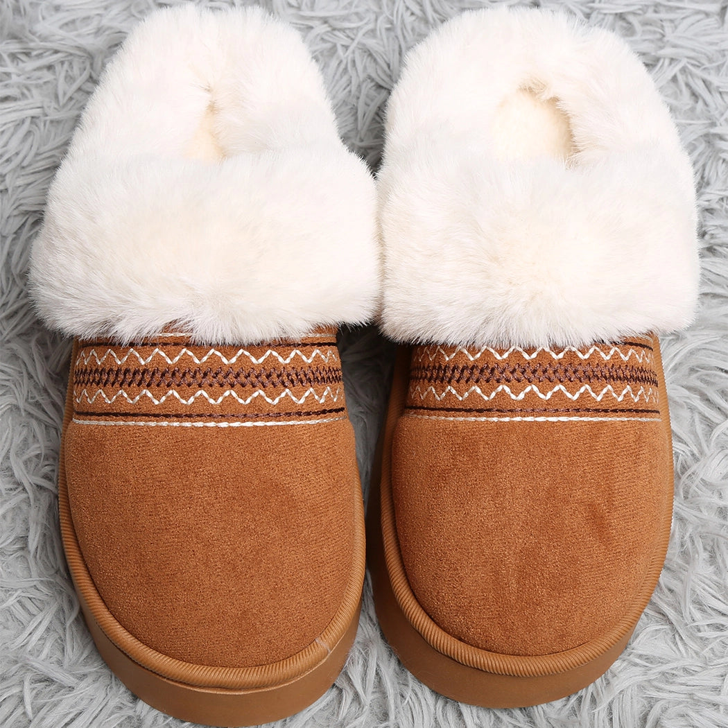 Cozy Fur Slippers - Camel