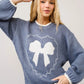 Heartfelt Bow Embroidered Sweater