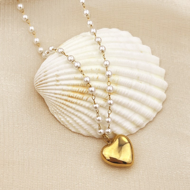 Heart Pearl Necklace