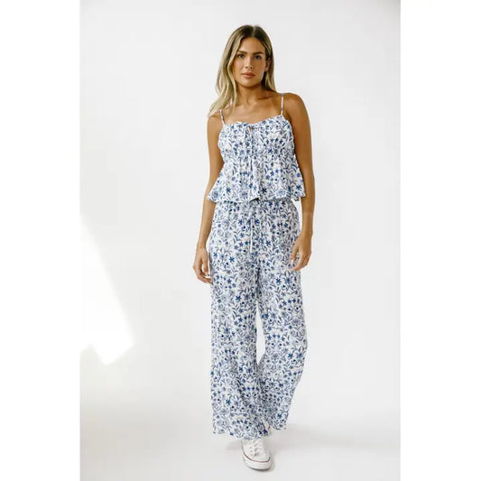 Blue Floral Pants