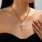 Pearl Cross Toggle Necklace